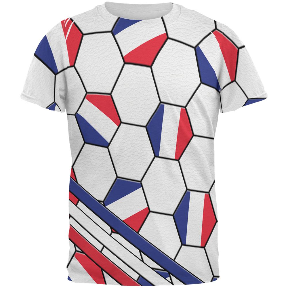 World Cup France Soccer Ball All Over Mens T Shirt Men's T-Shirts Old Glory 2XL Multi