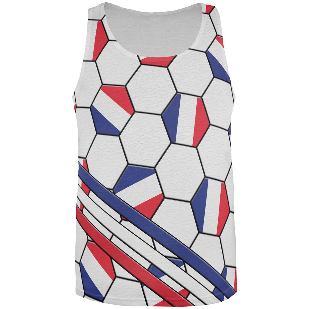 World Cup France Soccer Ball All Over Mens Tank Top Men's Tank Tops Old Glory 2XL Multi