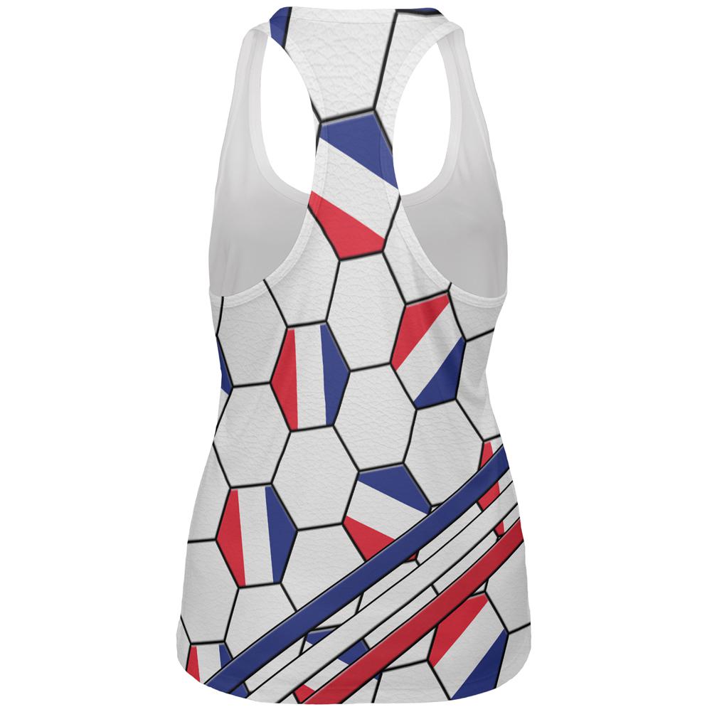 World Cup France Soccer Ball All Over Womens Work Out Tank Top Women's Tank Tops Old Glory