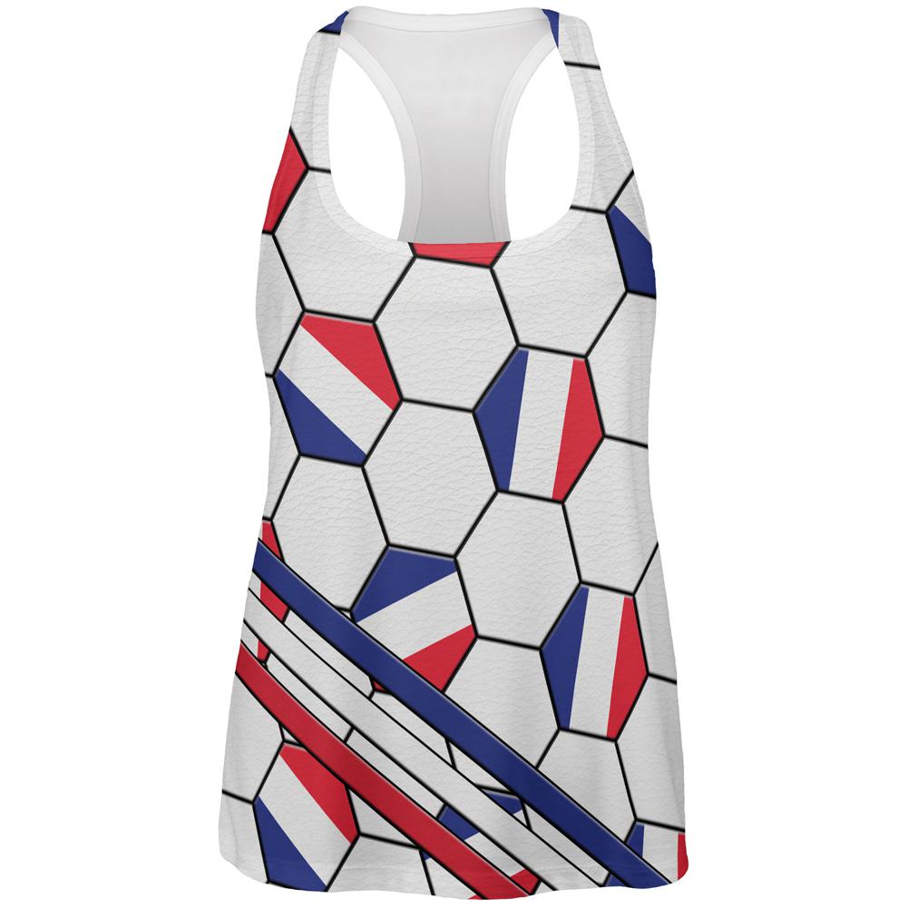 World Cup France Soccer Ball All Over Womens Work Out Tank Top Women's Tank Tops Old Glory 2XL Multi