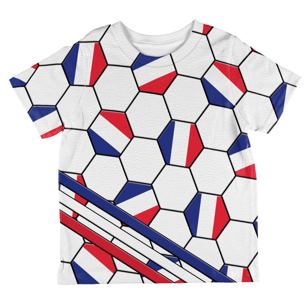 World Cup France Soccer Ball All Over Toddler T Shirt Toddler T-Shirts Old Glory 2T Multi
