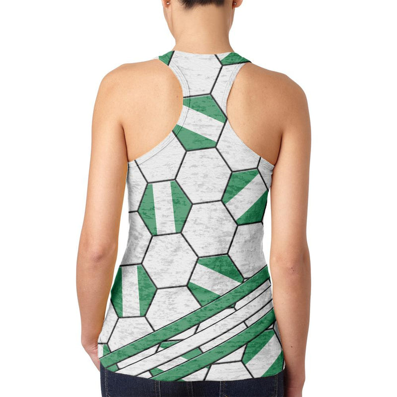 World Cup Nigeria Soccer Ball Juniors Burnout Racerback Tank Top Juniors Tank Tops Old Glory