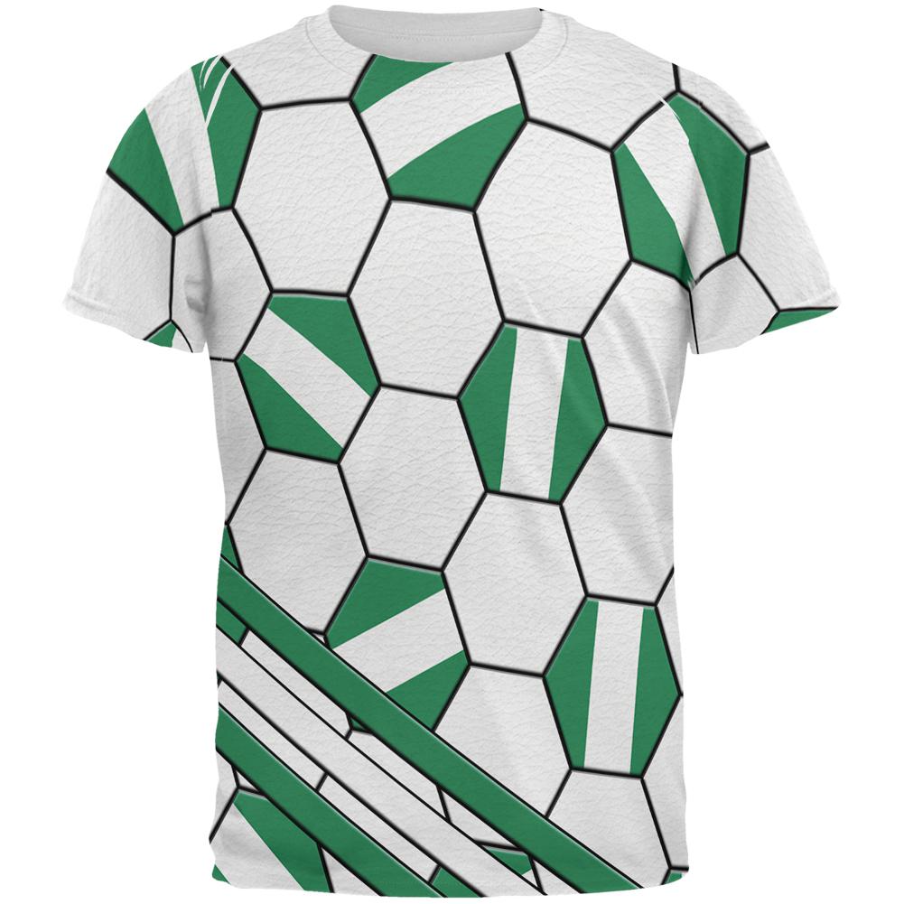 World Cup Nigeria Soccer Ball All Over Mens T Shirt Men's T-Shirts Old Glory 2XL Multi