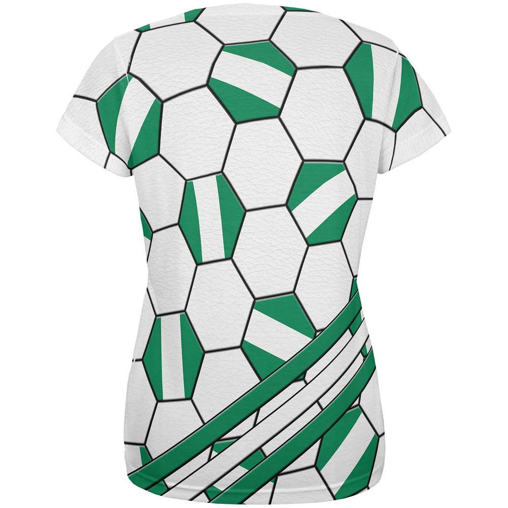 World Cup Nigeria Soccer Ball All Over Womens T Shirt Women's T-Shirts Old Glory