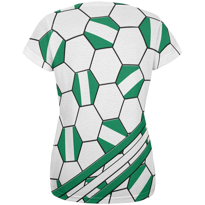 World Cup Nigeria Soccer Ball All Over Womens T Shirt Women's T-Shirts Old Glory
