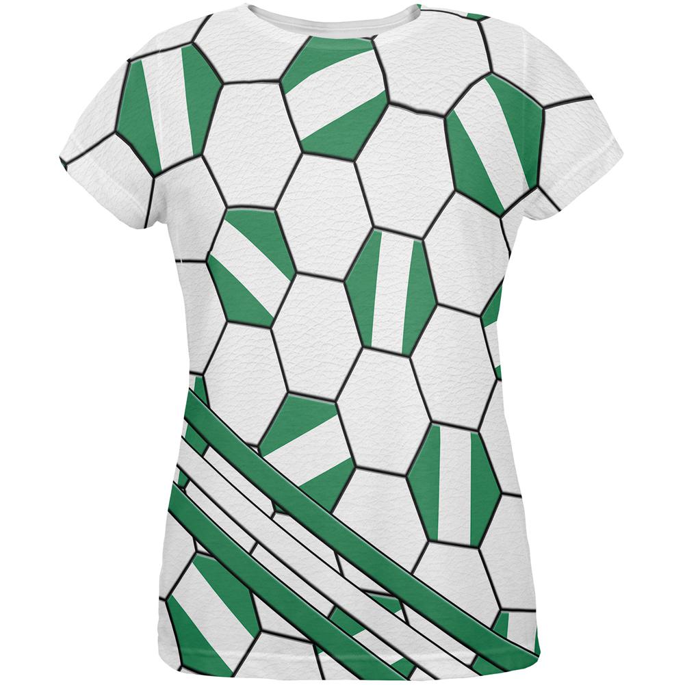 World Cup Nigeria Soccer Ball All Over Womens T Shirt Women's T-Shirts Old Glory 2XL Multi