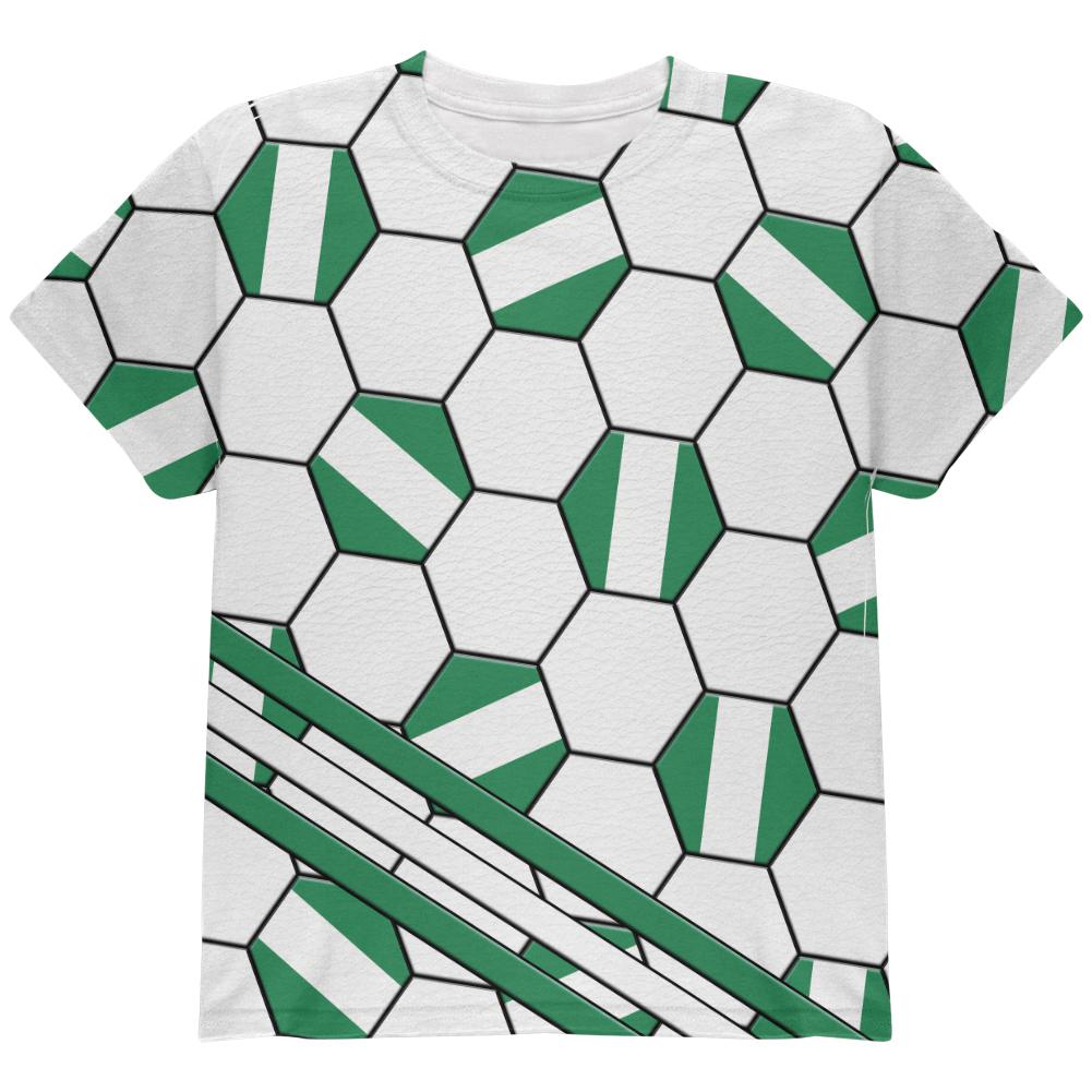 World Cup Nigeria Soccer Ball All Over Youth T Shirt Youth T-Shirts Old Glory LG Multi