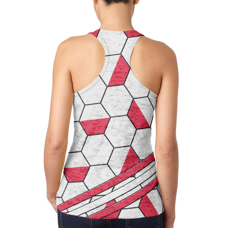 World Cup Poland Soccer Ball Juniors Burnout Racerback Tank Top Juniors Tank Tops Old Glory
