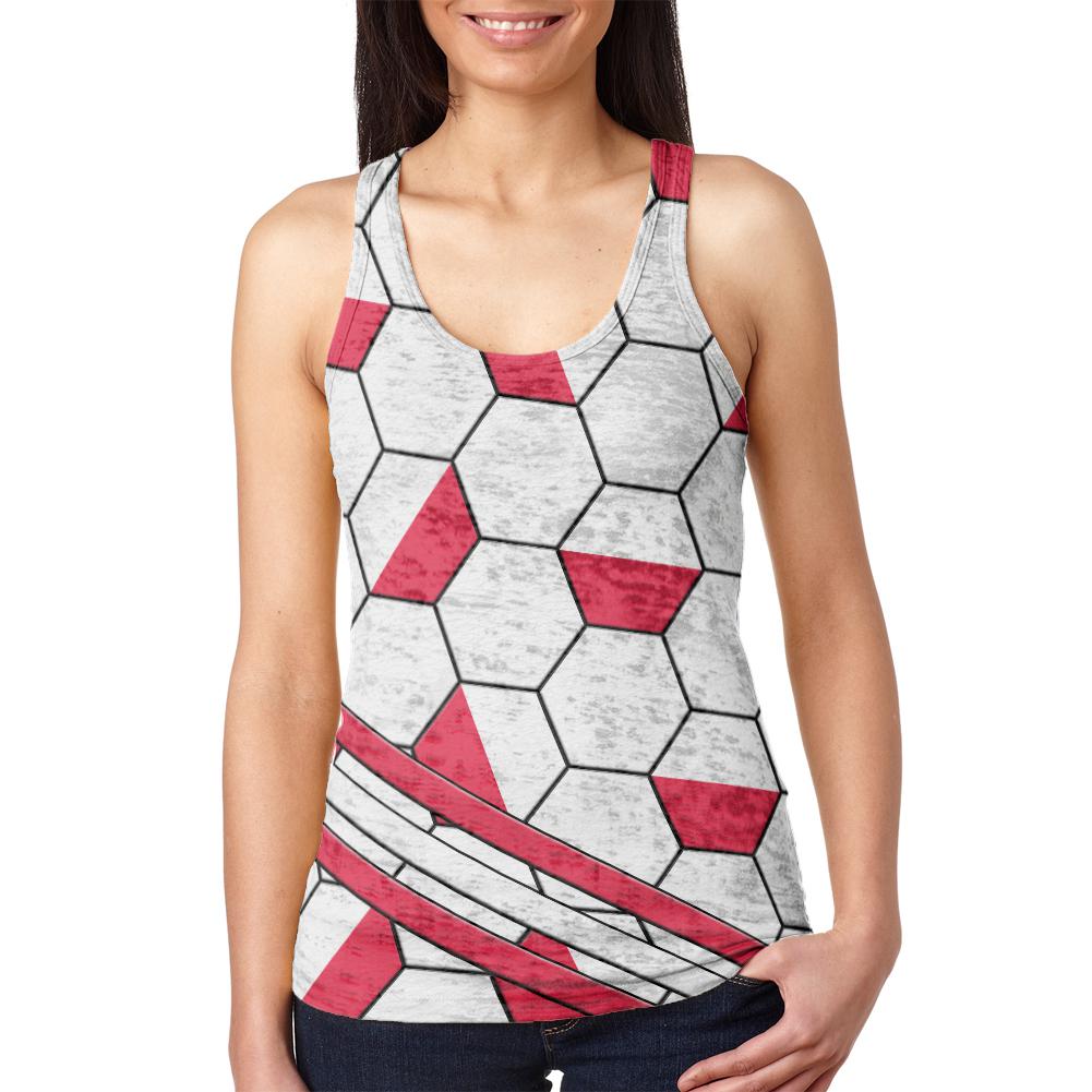 World Cup Poland Soccer Ball Juniors Burnout Racerback Tank Top Juniors Tank Tops Old Glory 2XL Multi