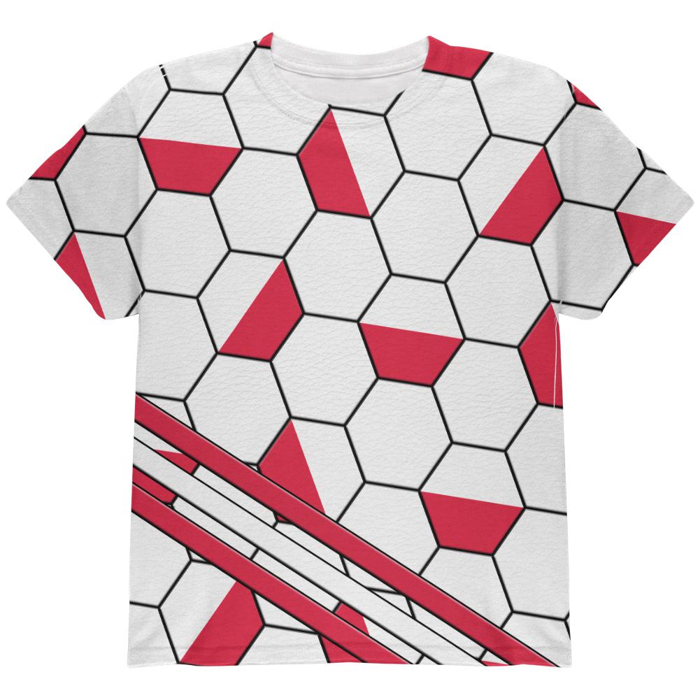 World Cup Poland Soccer Ball All Over Youth T Shirt Youth T-Shirts Old Glory LG Multi