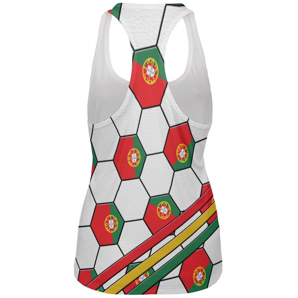 World Cup Portugal Soccer Ball All Over Womens Work Out Tank Top Women's Tank Tops Old Glory