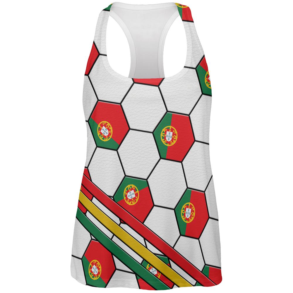 World Cup Portugal Soccer Ball All Over Womens Work Out Tank Top Women's Tank Tops Old Glory 2XL Multi