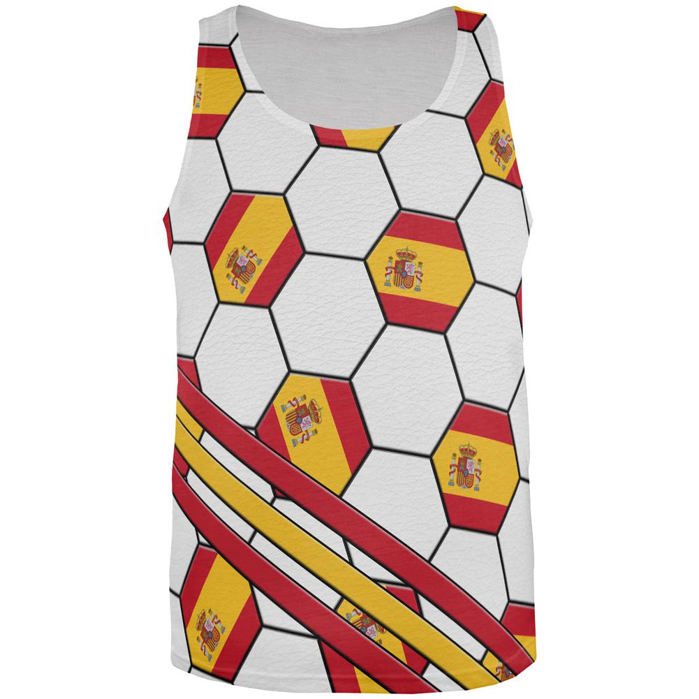 World Cup Spain Soccer Ball All Over Mens Tank Top Men's Tank Tops Old Glory 2XL Multi