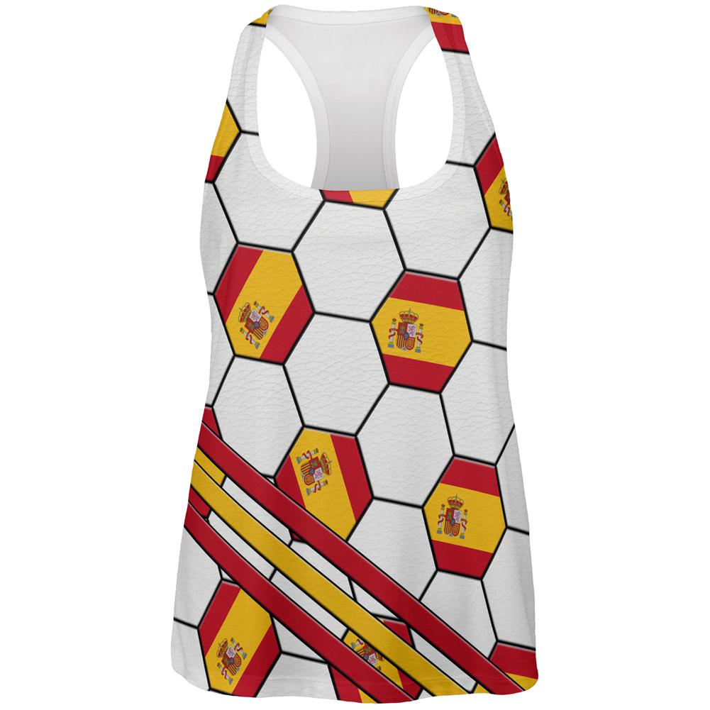 World Cup Spain Soccer Ball All Over Womens Work Out Tank Top Women's Tank Tops Old Glory 2XL Multi