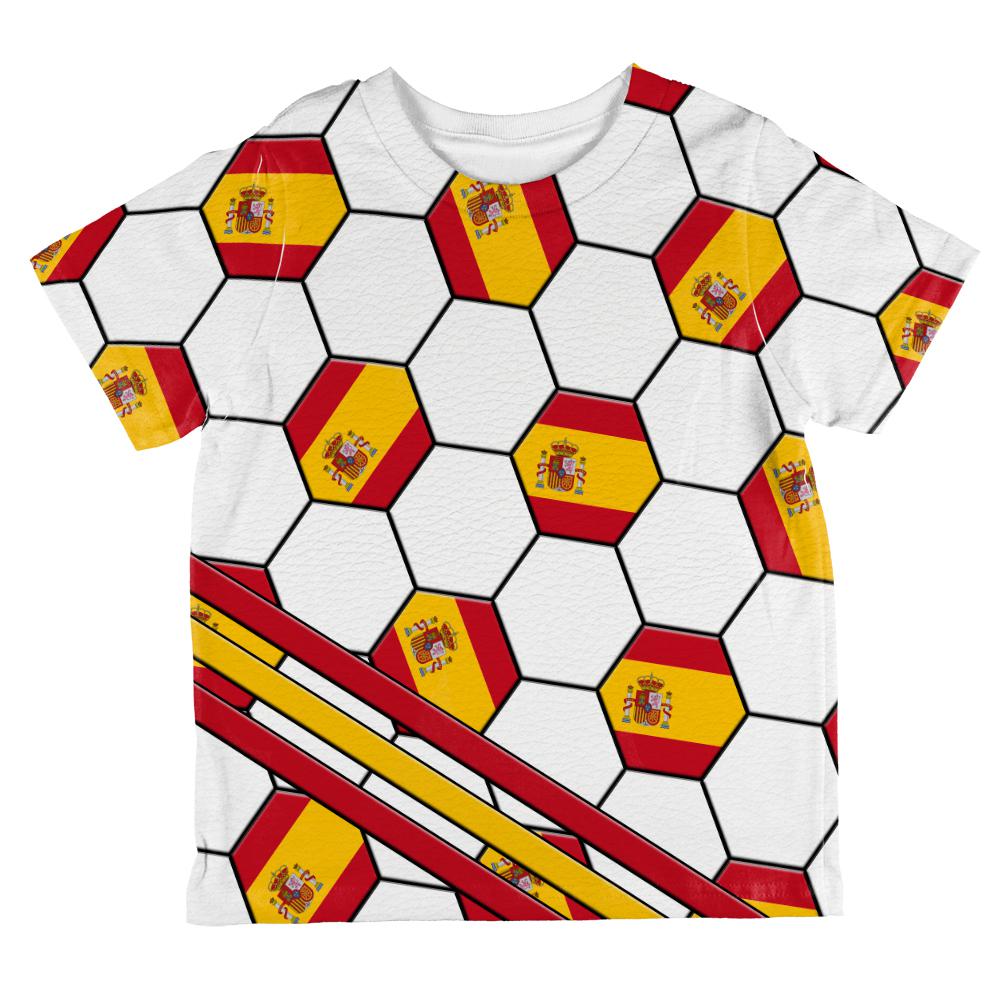 World Cup Spain Soccer Ball All Over Toddler T Shirt Youth T-Shirts Old Glory 2T Multi