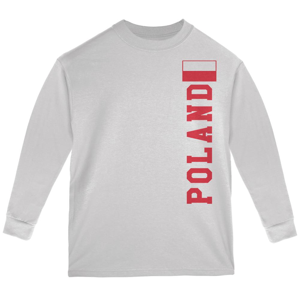 World Cup Poland Youth Long Sleeve T Shirt Youth Long Sleeves Old Glory LG White