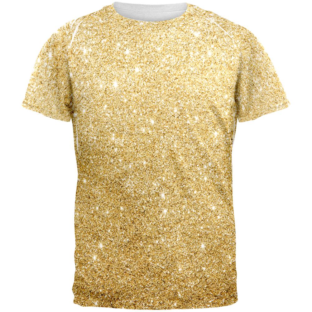 Faux Gold Glitter All Over Mens T Shirt Men's T-Shirts Old Glory 2XL Multi