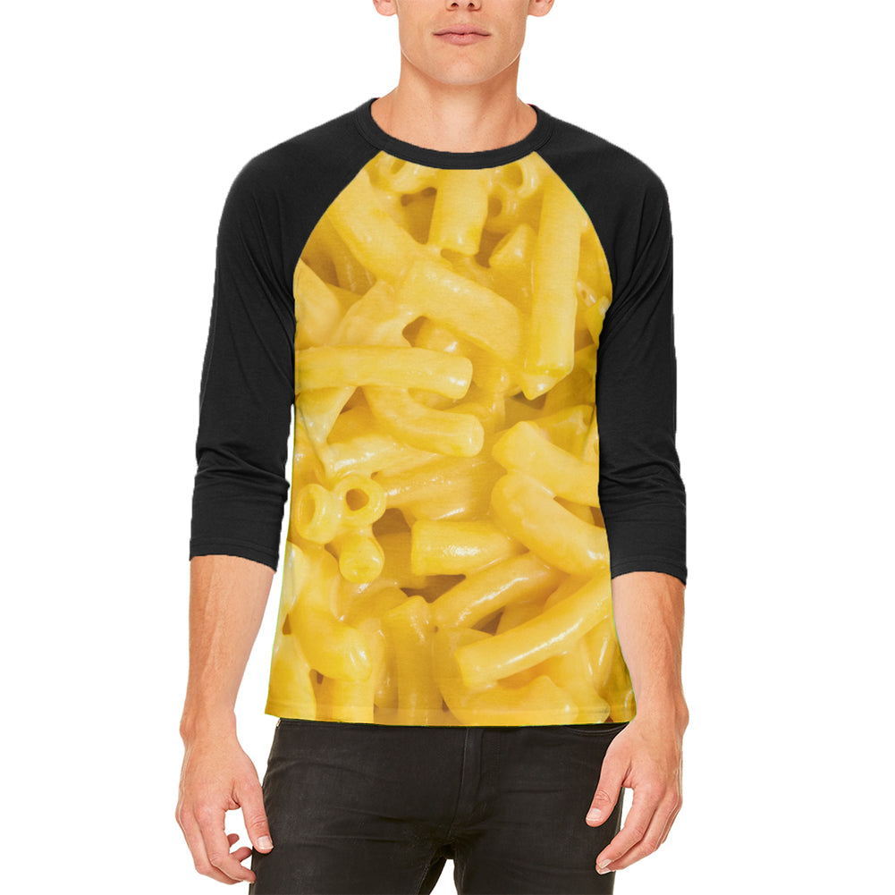 Mac and Cheese Mens Raglan T Shirt Men's T-Shirts Old Glory LG White-Black