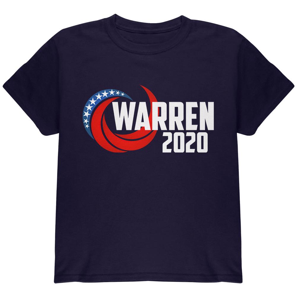 Presidential Election 2020 Elizabeth Warren Swoosh Youth T Shirt Youth T-Shirts Old Glory LG Navy