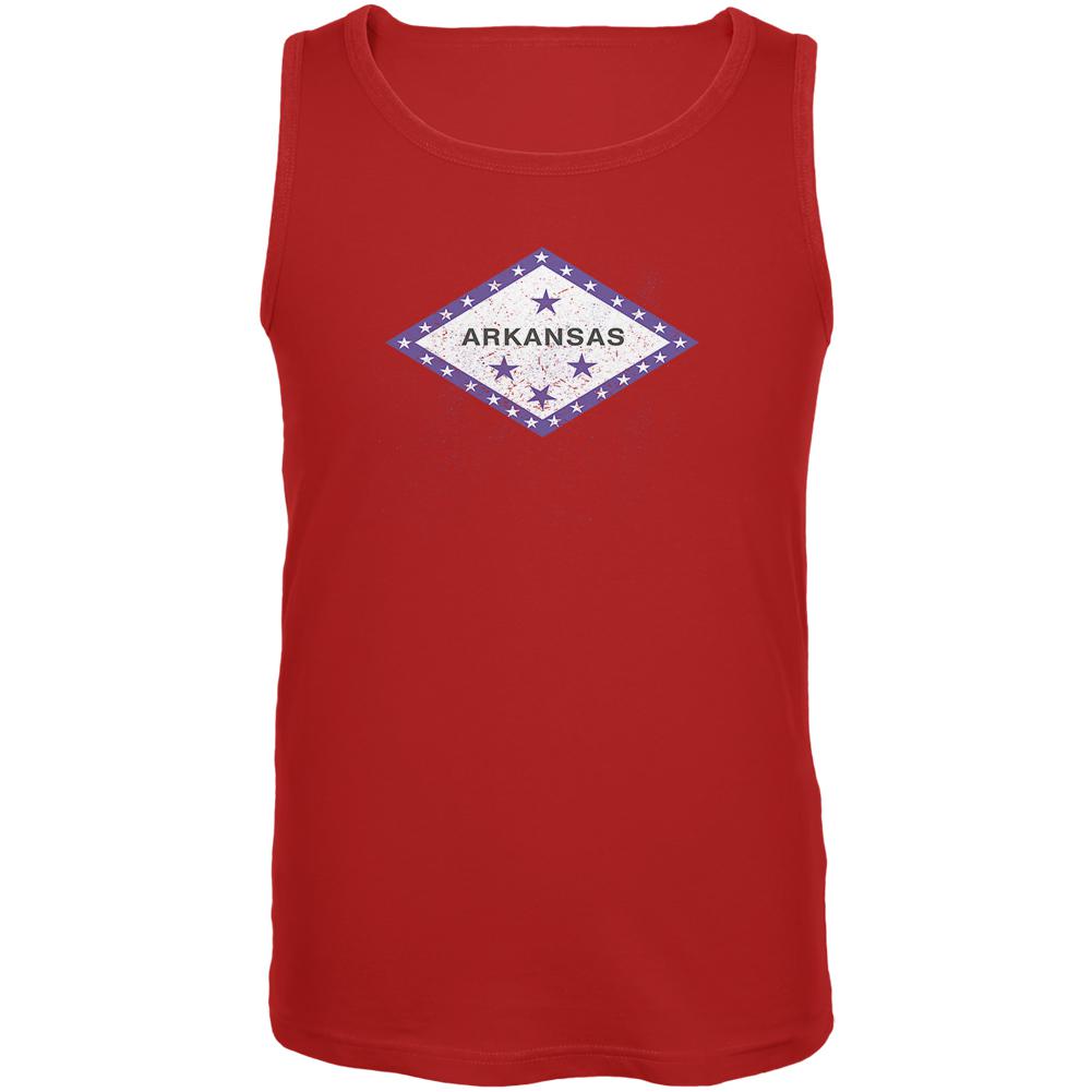 Born and Raised Arkansas State Flag Mens Tank Top Men's Tank Tops Old Glory 2XL Red
