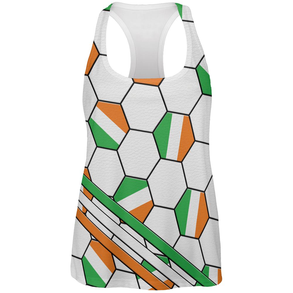 World Cup Ireland Soccer Ball All Over Womens Work Out Tank Top Women's Tank Tops Old Glory 2XL Multi