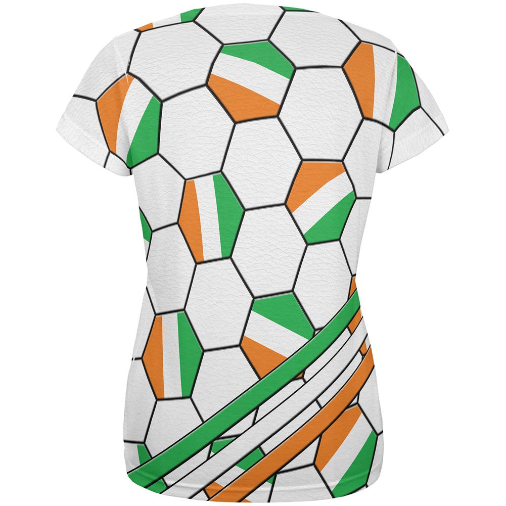 World Cup Ireland Soccer Ball All Over Womens T Shirt Women's T-Shirts Old Glory
