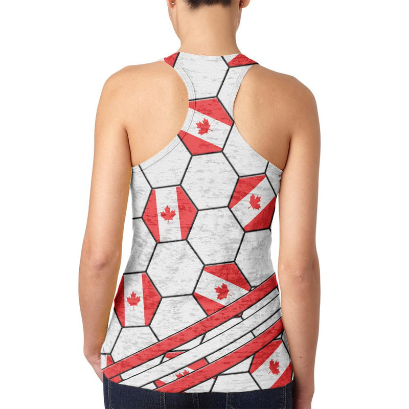 World Cup Canada Soccer Ball Juniors Burnout Racerback Tank Top Juniors Tank Tops Old Glory