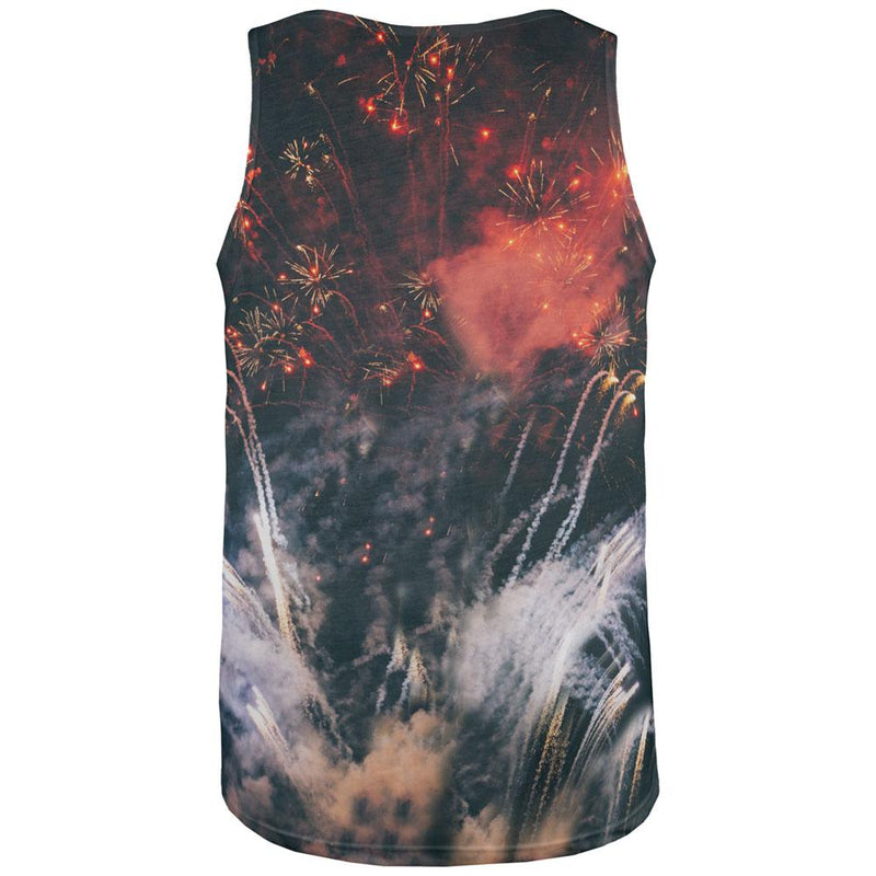 4th of July Dabbing Uncle Sam Fireworks All Over Mens Tank Top Men's Tank Tops Old Glory