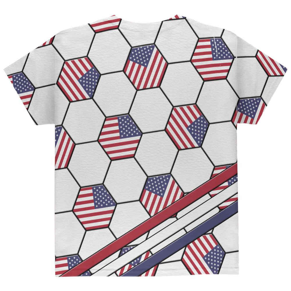 4th of July USA World Cup Soccer Ball All Over Youth T Shirt Youth T-Shirts Old Glory