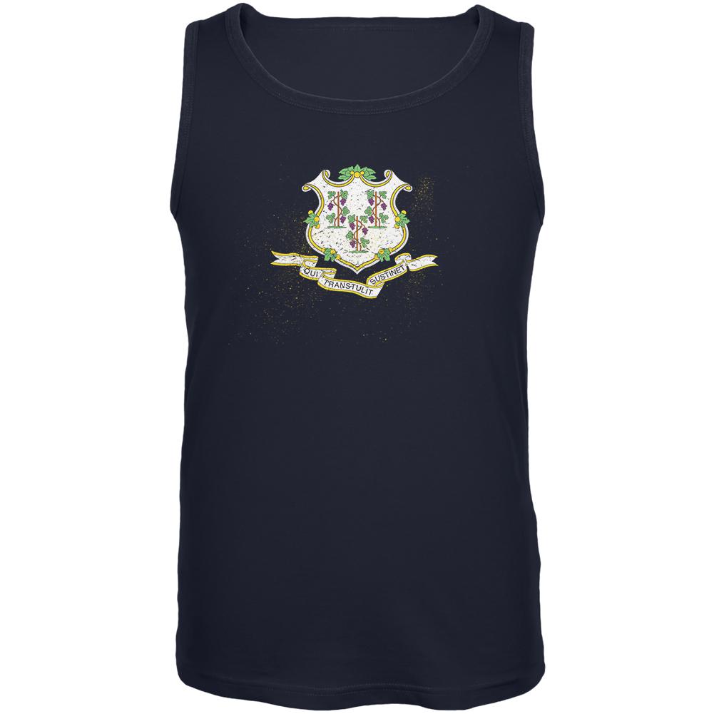 Born and Raised Connecticut State Flag Mens Tank Top Men's Tank Tops Old Glory 2XL Navy