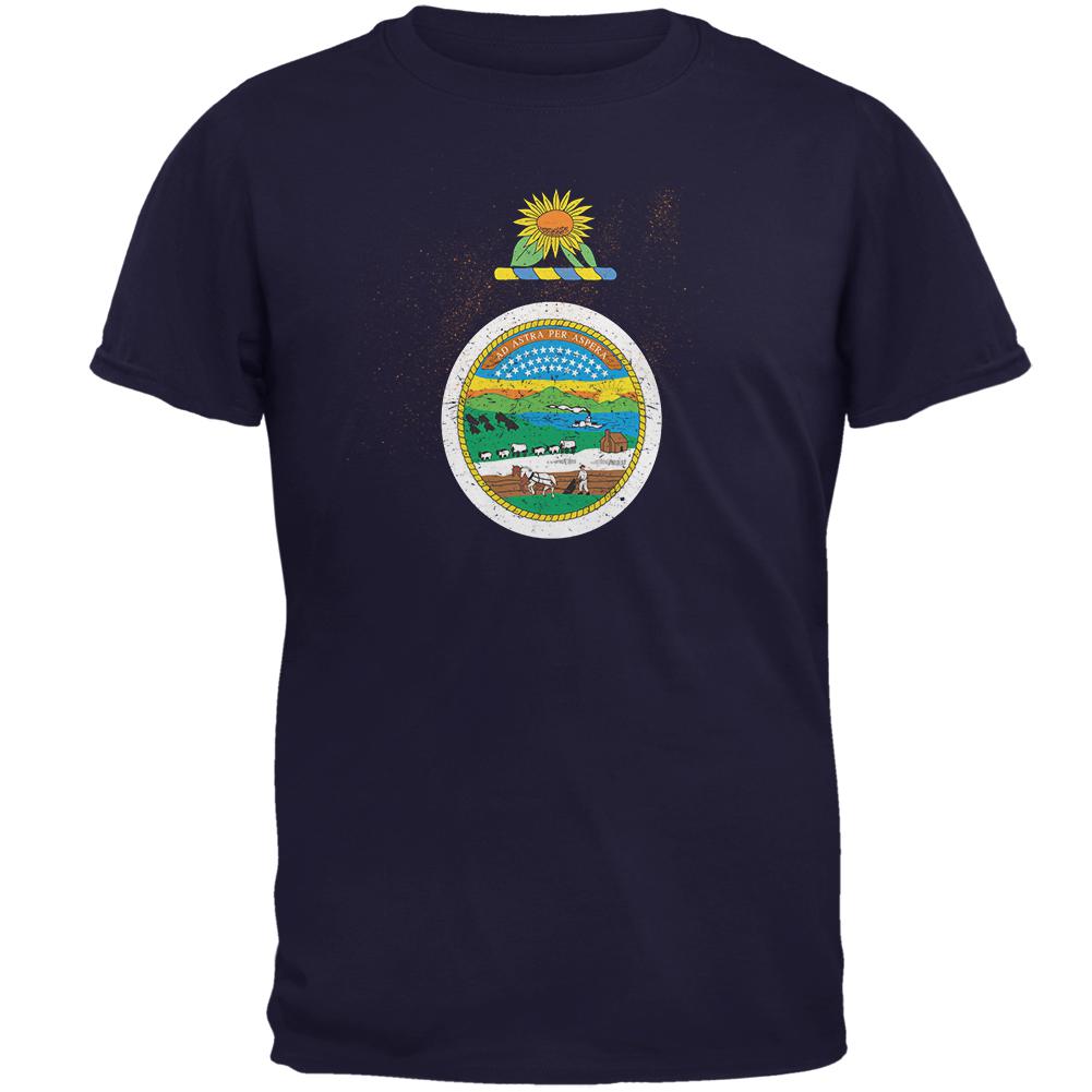 Born and Raised Kansas State Flag Mens T Shirt Men's T-Shirts Old Glory 2XL Navy