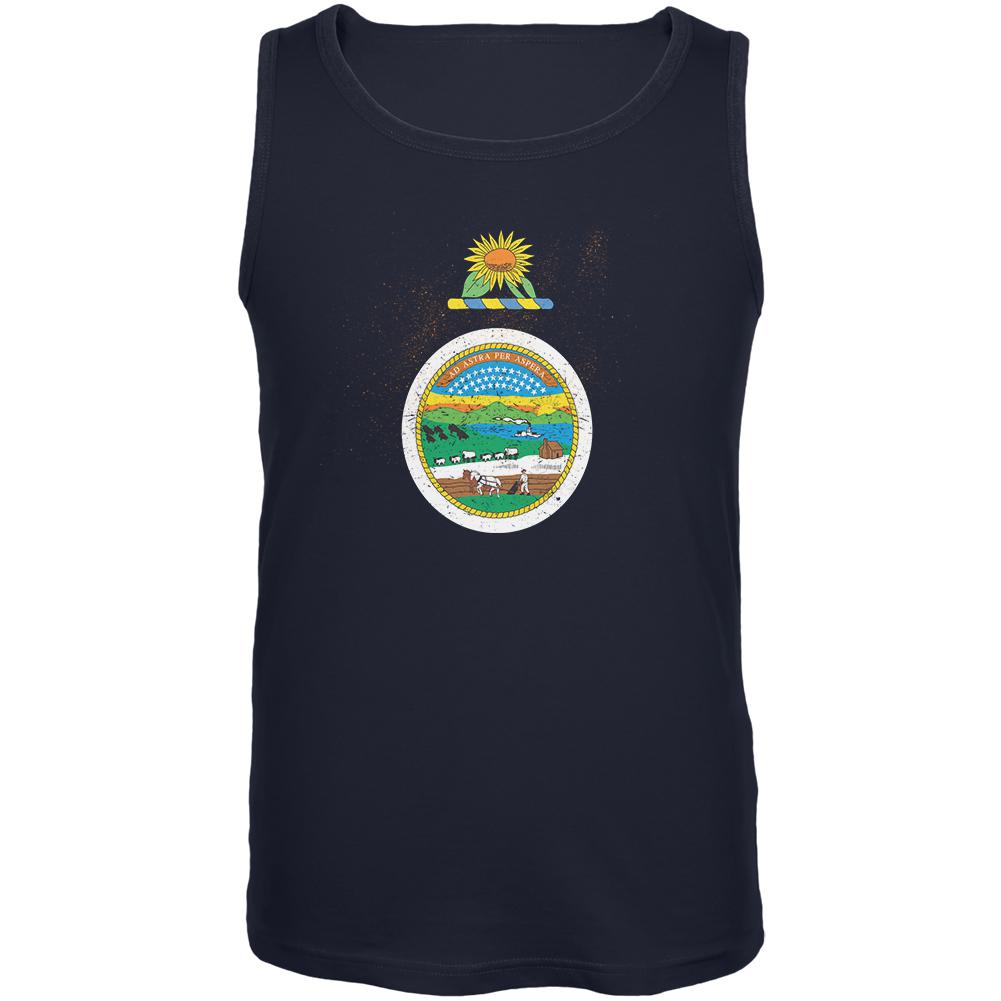 Born and Raised Kansas State Flag Mens Tank Top Men's Tank Tops Old Glory 2XL Navy