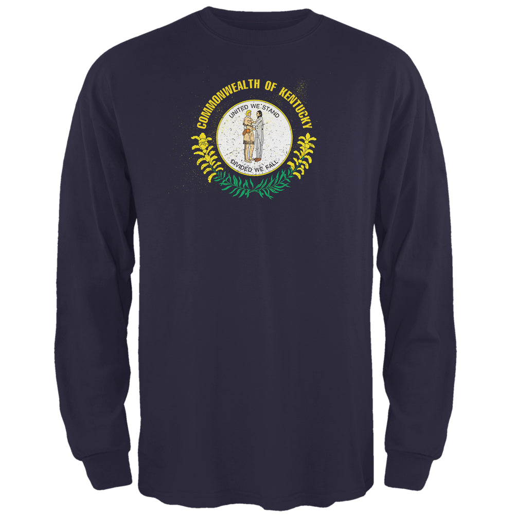 Born and Raised Kentucky State Flag Mens Long Sleeve T Shirt Men's Long Sleeves Old Glory 2XL Navy