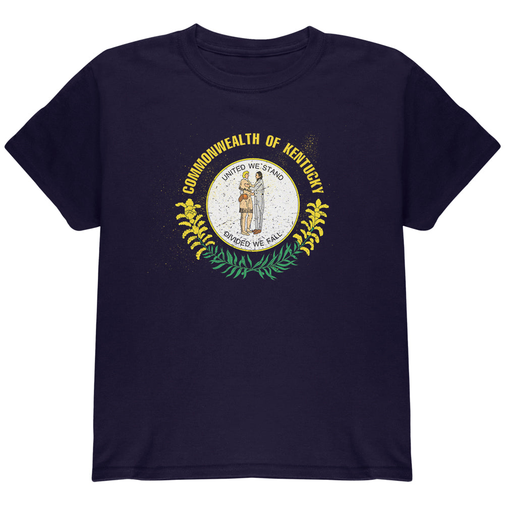 Born and Raised Kentucky State Flag Youth T Shirt Youth T-Shirts Old Glory YLG Navy