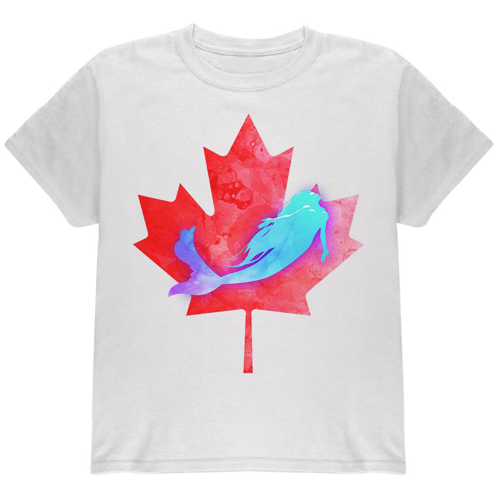 Canadian Mermaid Youth T Shirt Youth T-Shirts Old Glory LG White