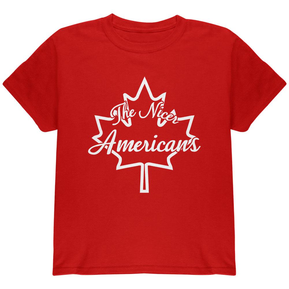 Canada The Nicer Americans Youth T Shirt Youth T-Shirts Old Glory LG Red