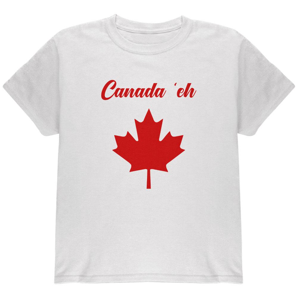 Canada Day 'Eh Pun Red Youth T Shirt Youth T-Shirts Old Glory LG White