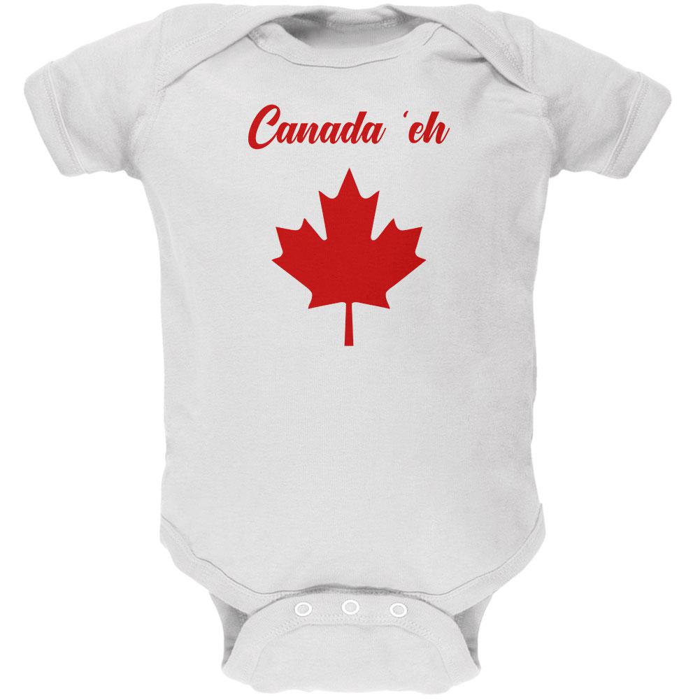 Canada Day 'Eh Pun Red Soft Baby One Piece Baby One Piece Old Glory 0-3M White