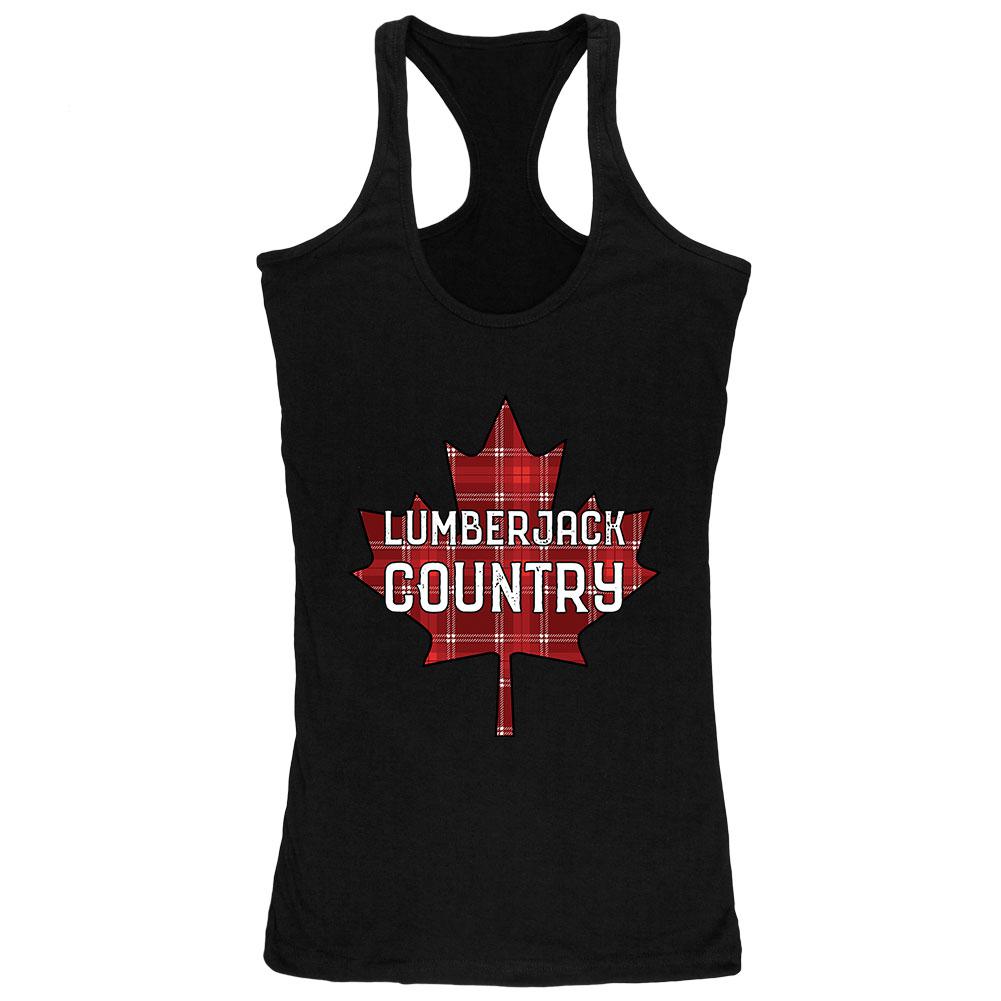 Canada Day Lumberjack Country Plaid Juniors Soft Tank Top Juniors Tank Tops Old Glory 2XL Black