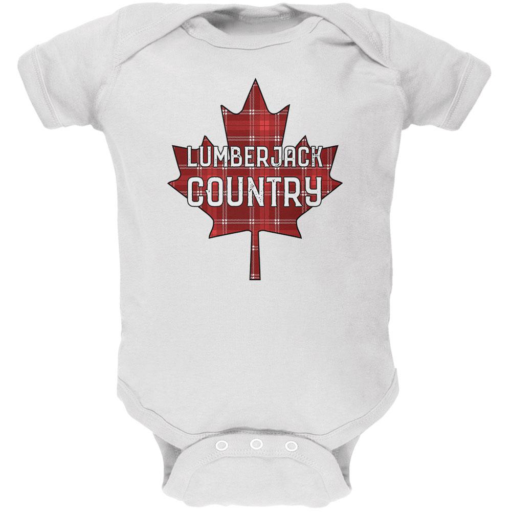 Canada Day Lumberjack Country Plaid Soft Baby One Piece Baby One Piece Old Glory 0-3M White