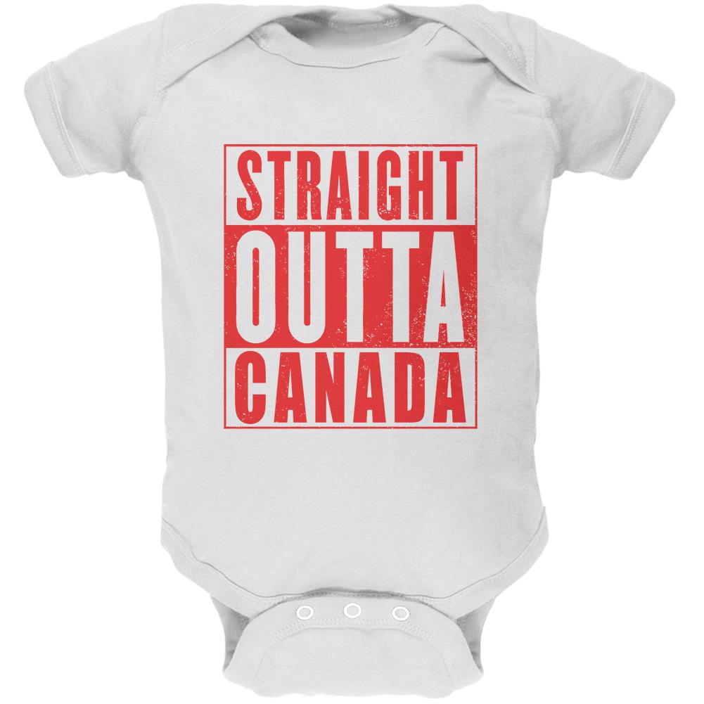 Straight Outta Canada Soft Baby One Piece Baby One Piece Old Glory 0-3M White