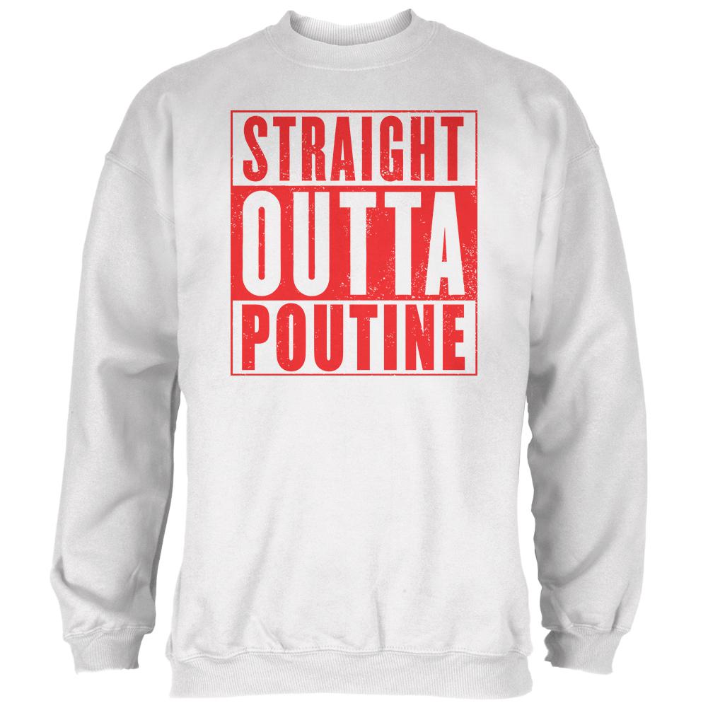 Straight Outta Poutine Mens Sweatshirt Men's Sweatshirts Old Glory 2XL White