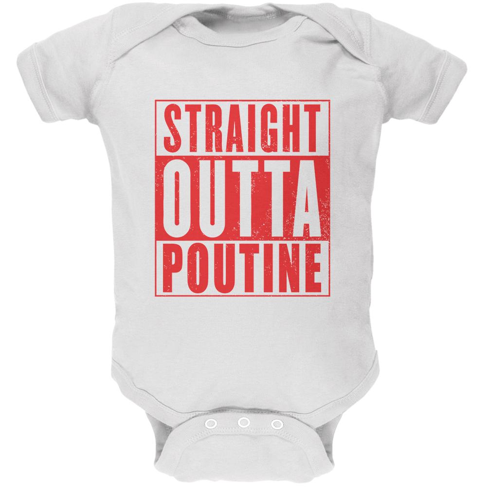 Straight Outta Poutine Soft Baby One Piece Baby One Piece Old Glory 0-3M White