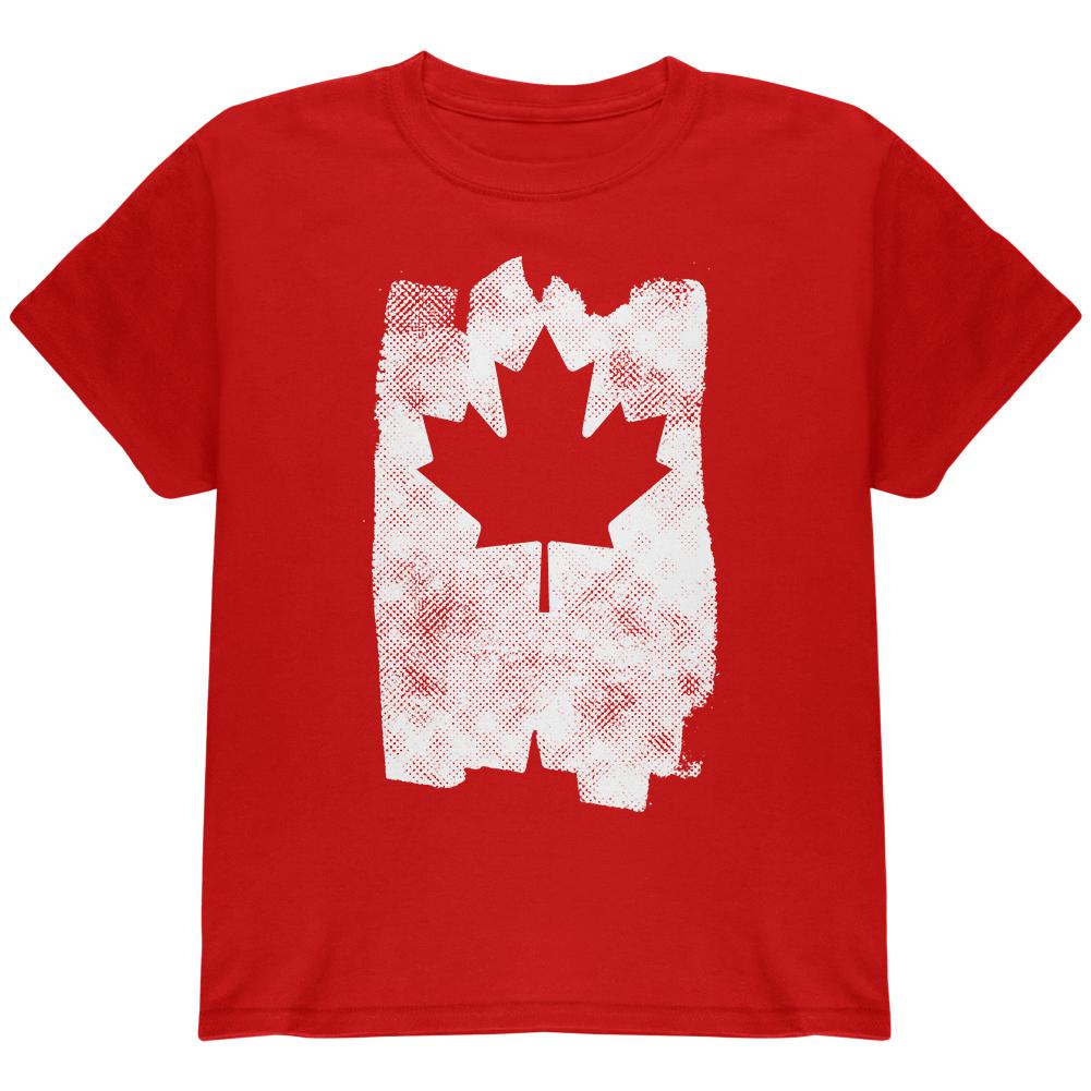 Graffiti Maple Leaf Canadian Flag Youth T Shirt Youth T-Shirts Old Glory LG Red