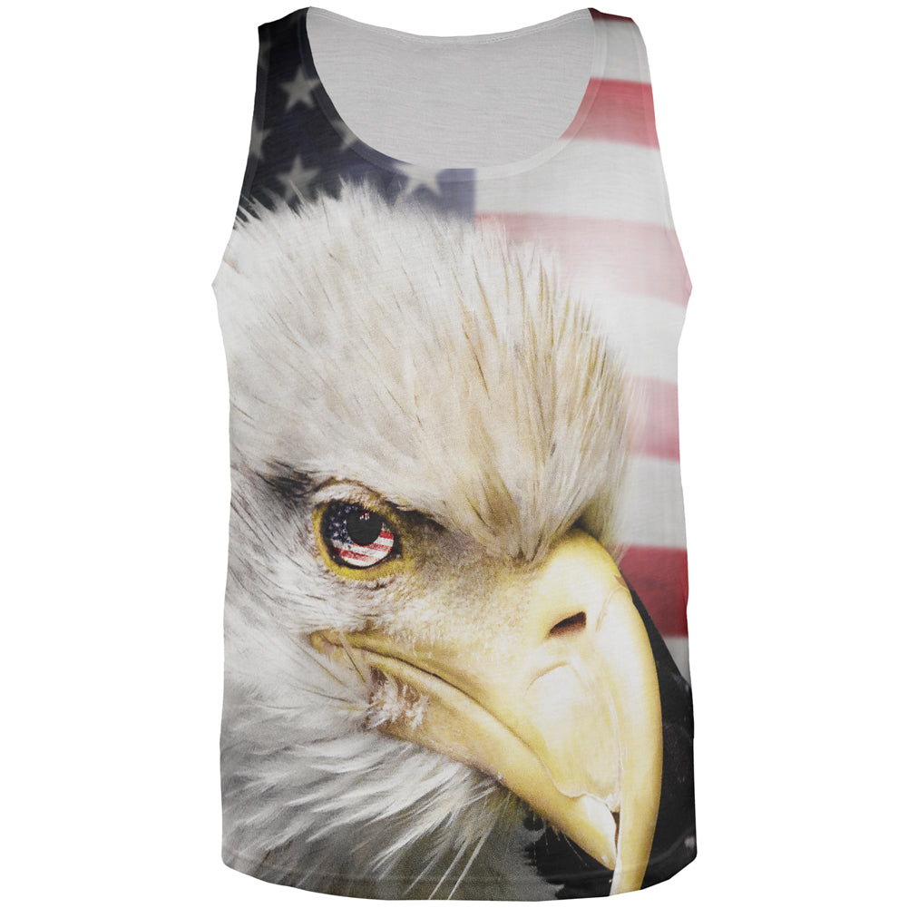 4th of July American Bald Eagle Eye Flag All Over Mens Tank Top Men's Tank Tops 4th of July SM