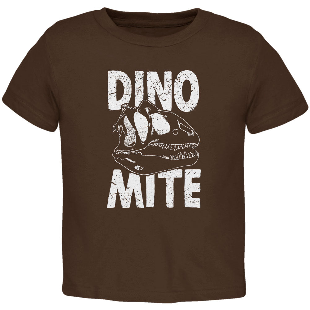 Dinosaur T-Rex DINO-MITE Dynamite Toddler T Shirt Toddler T-Shirts Old Glory 2T Brown