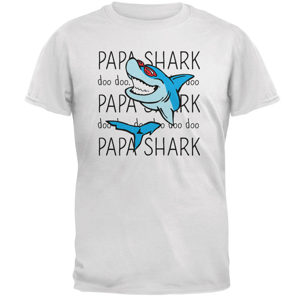 Papa Shark Doo Doo Doo Mens T Shirt Men's T-Shirts Old Glory 2XL White
