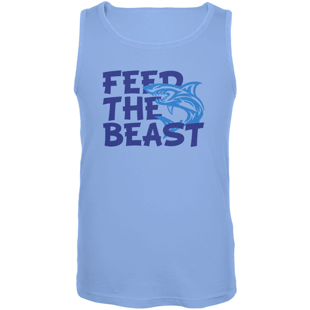 Shark Sharks Feed the Beast Mens Tank Top Men's Tank Tops Old Glory 2XL Carolina Blue