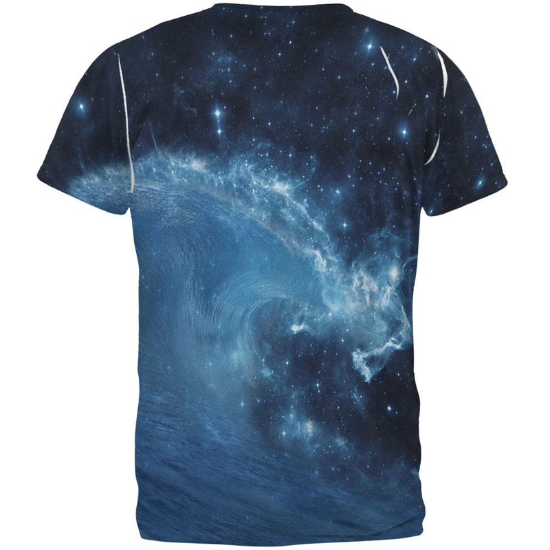 Shark Swimming in Space Galaxy All Over Mens T Shirt Men's T-Shirts Old Glory
