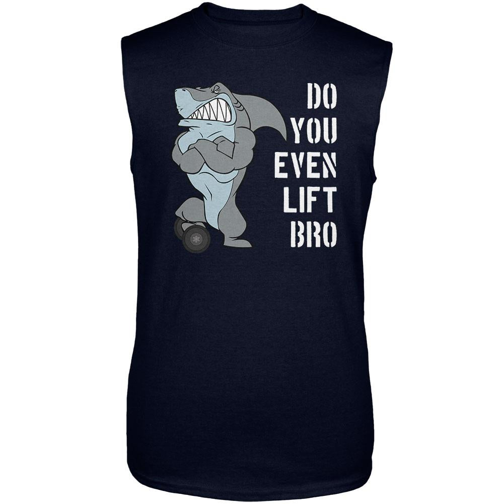 Muscular Shark Do You Even Lift Bro Workout Gym Rat Mens Sleeveless Shirt Men's T-Shirts Old Glory 2XL Navy